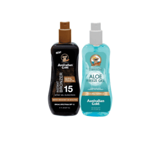 set SPF 15 bronzer + aloe freeze gel